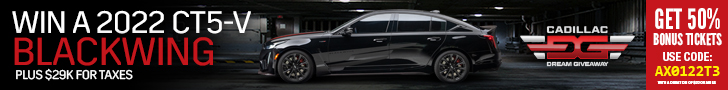 Enter today to win this brand-new, supercharged, V-8 powered 2022 Cadillac CT5-V Blackwing